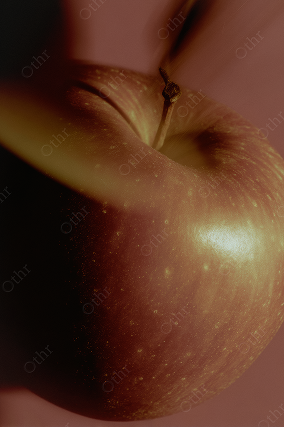Close up of a red apple.
