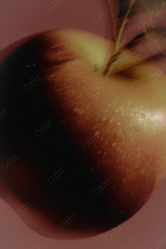 Close up of a red apple.