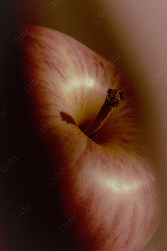 Close up of a red apple.