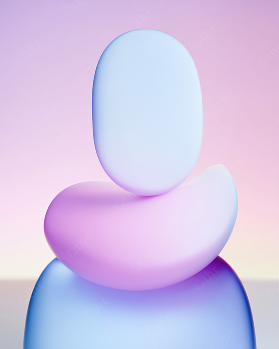 Stacked Abstract Pastel Forms With Rounded Geometry Under Soft Studio Lighting