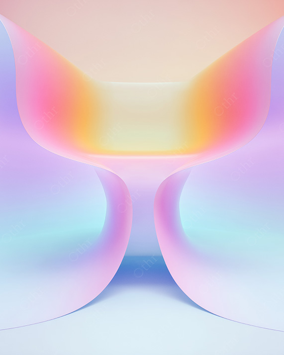 Symmetrical Abstract Curved Forms With Pastel Gradient and Soft Ambient Glow