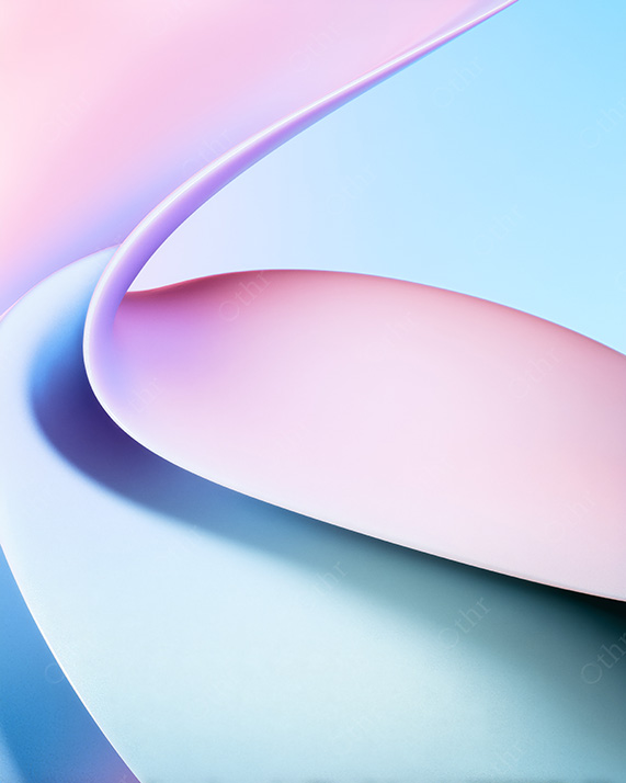 Flowing Abstract Curved Surface With Pastel Gradient and Studio Lighting