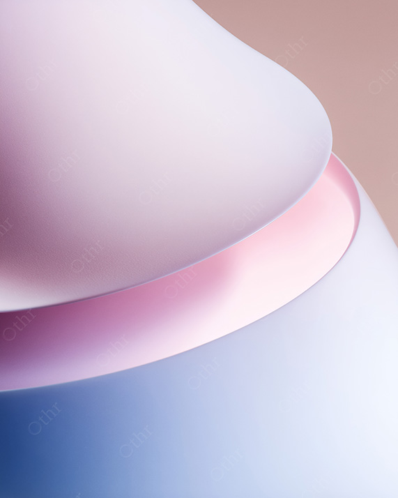 Layered Abstract Curved Surfaces With Pastel Gradient and Soft Studio Lighting