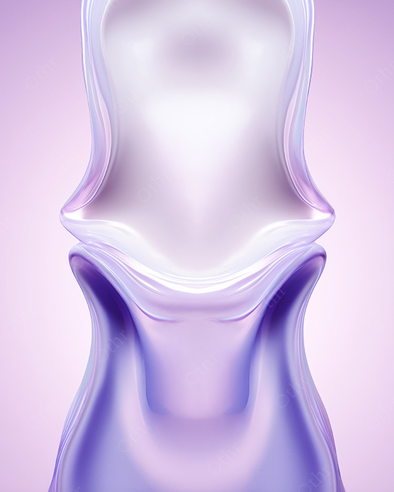 Symmetrical Abstract Sculptural Form With Translucent Surface and Soft Glow