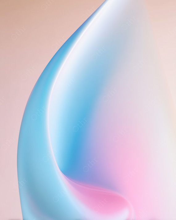 Flowing Abstract Organic Shape With Pastel Gradient and Soft Ambient Light