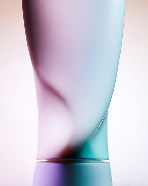 Tall Abstract Column Form With Soft Pastel Gradient and Subtle Reflection