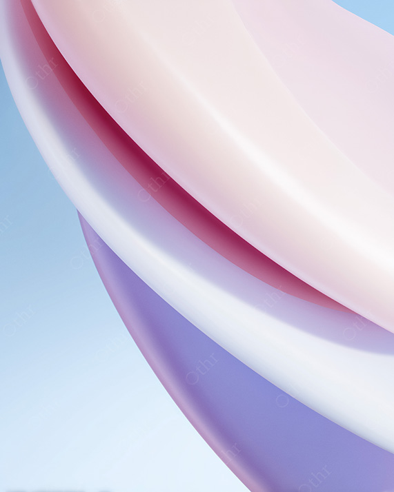 Layered Abstract Curved Bands With Pastel Gradient and Studio Lighting
