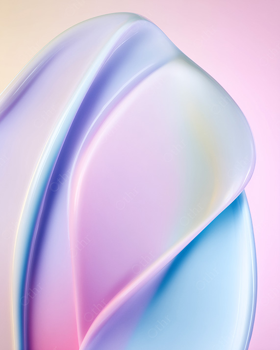 Layered Abstract Organic Form With Translucent Pastel Surfaces