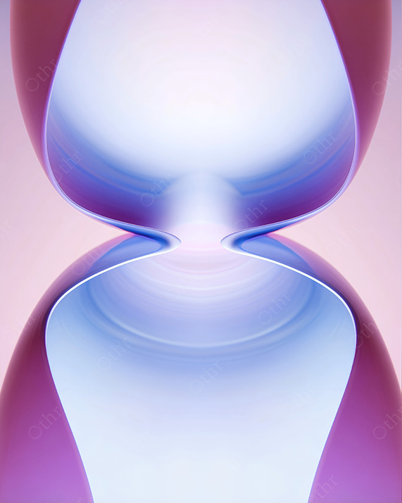 Symmetrical Abstract Curved Forms With Central Pinch and Pastel Glow