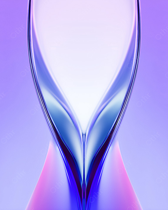 Vertical Abstract Sculptural Form With Sharp Symmetry and Luminous Pastel Tones