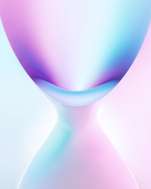 Symmetrical Abstract Hourglass Form With Soft Pastel Gradient and Glow