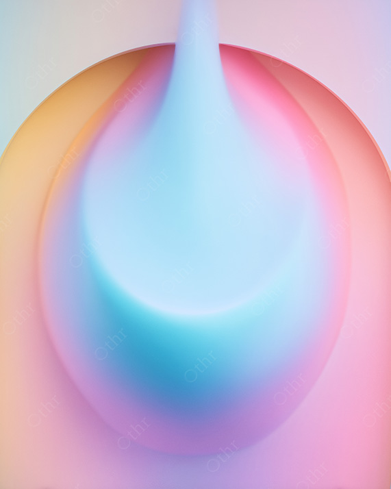 Organic Abstract Droplet Form With Translucent Pastel Layers and Soft Light