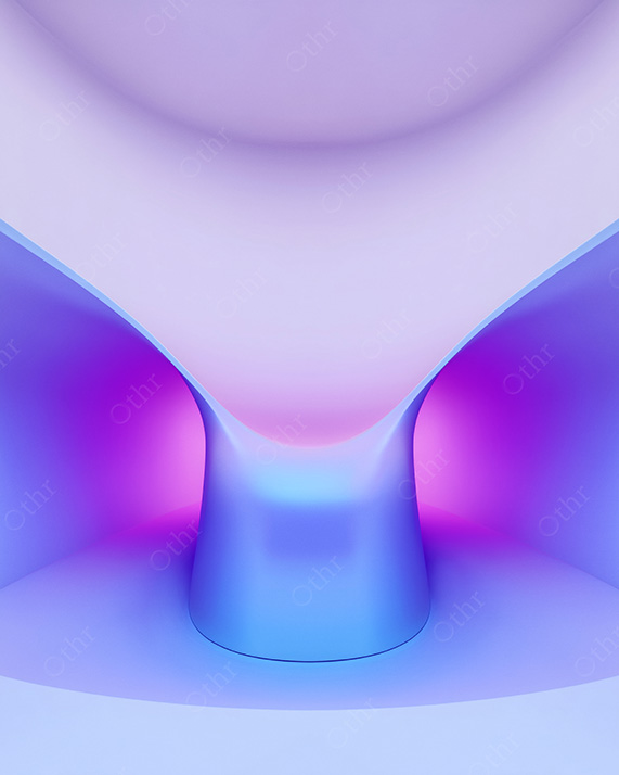 Symmetrical Abstract Pedestal Form With Pastel Gradient and Soft Studio Light