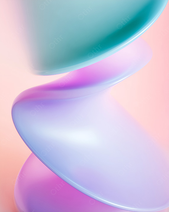 Twisting Abstract Ribbon Form With Glossy Pastel Surfaces and Soft Light