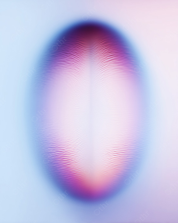Abstract Oval Light Form With Rippled Texture and Pastel Glow