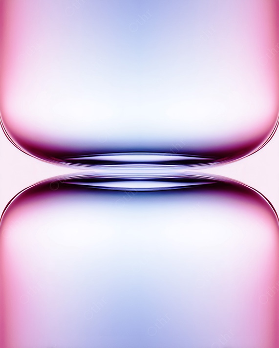 Symmetrical Abstract Glass Form With Soft Pastel Gradient and Central Reflection