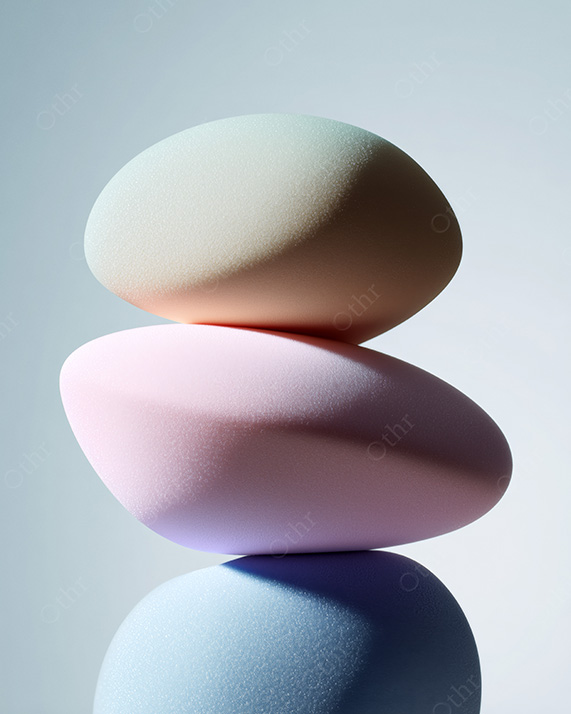 Stacked Abstract Stone-Like Forms With Matte Texture and Soft Directional Light