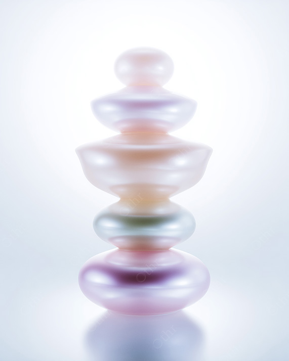 Stacked Abstract Rounded Forms With Soft Pastel Gradients on Bright Studio Background