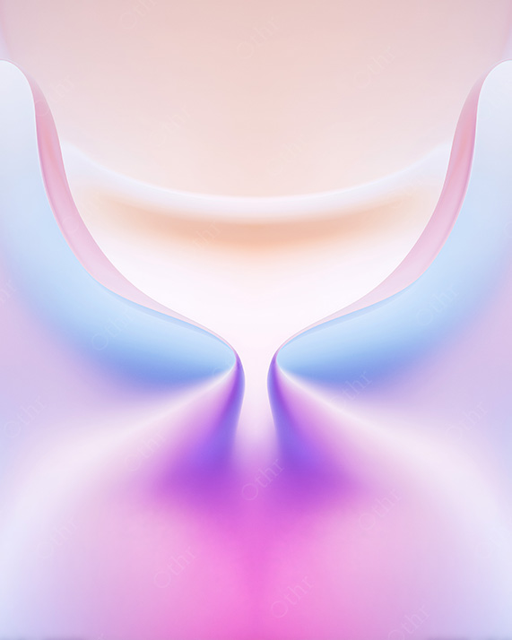 Symmetrical Abstract Curved Forms Converging With Soft Pastel Glow