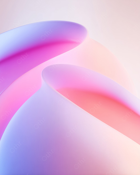 Flowing Abstract Ribbon Forms With Pastel Gradients and Soft Ambient Light