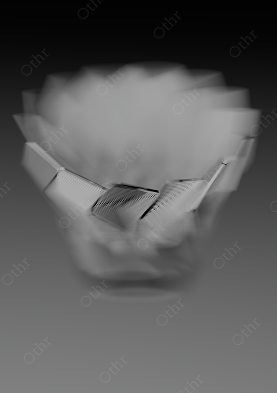 Shuttlecock With Radial Motion Blur on Dark Background