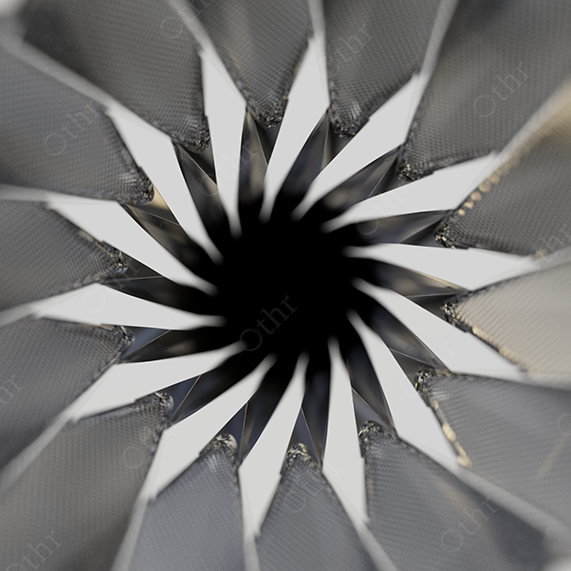 Top View of Shuttlecock Forming Spiral Radial Pattern on Neutral Background